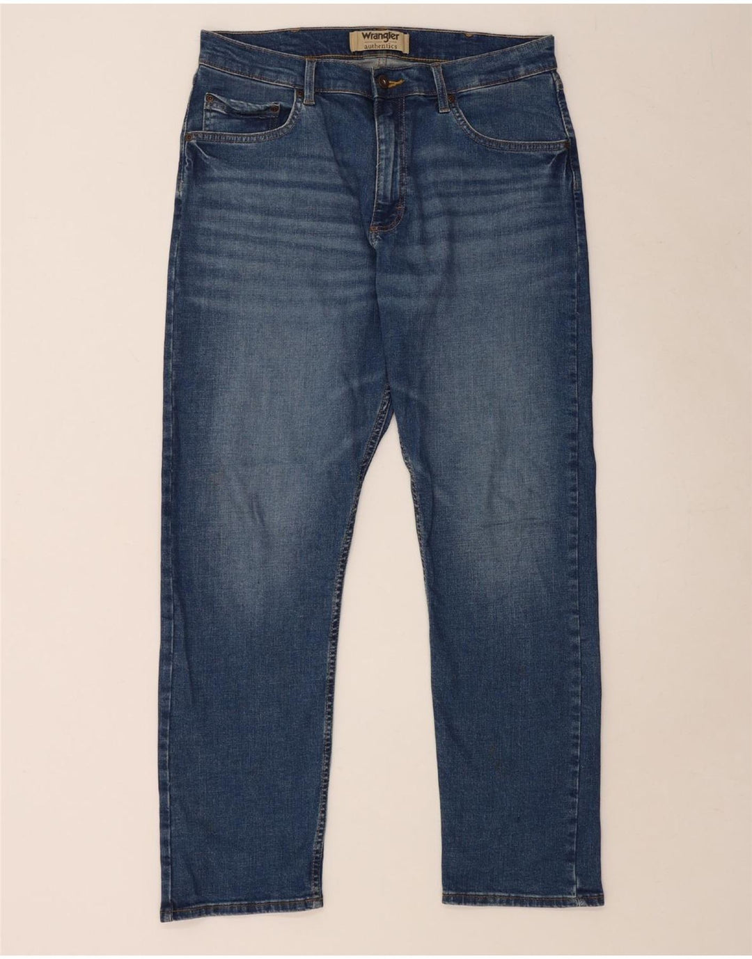 WRANGLER Straight jeans til mænd W34 L30 blå bomuld
