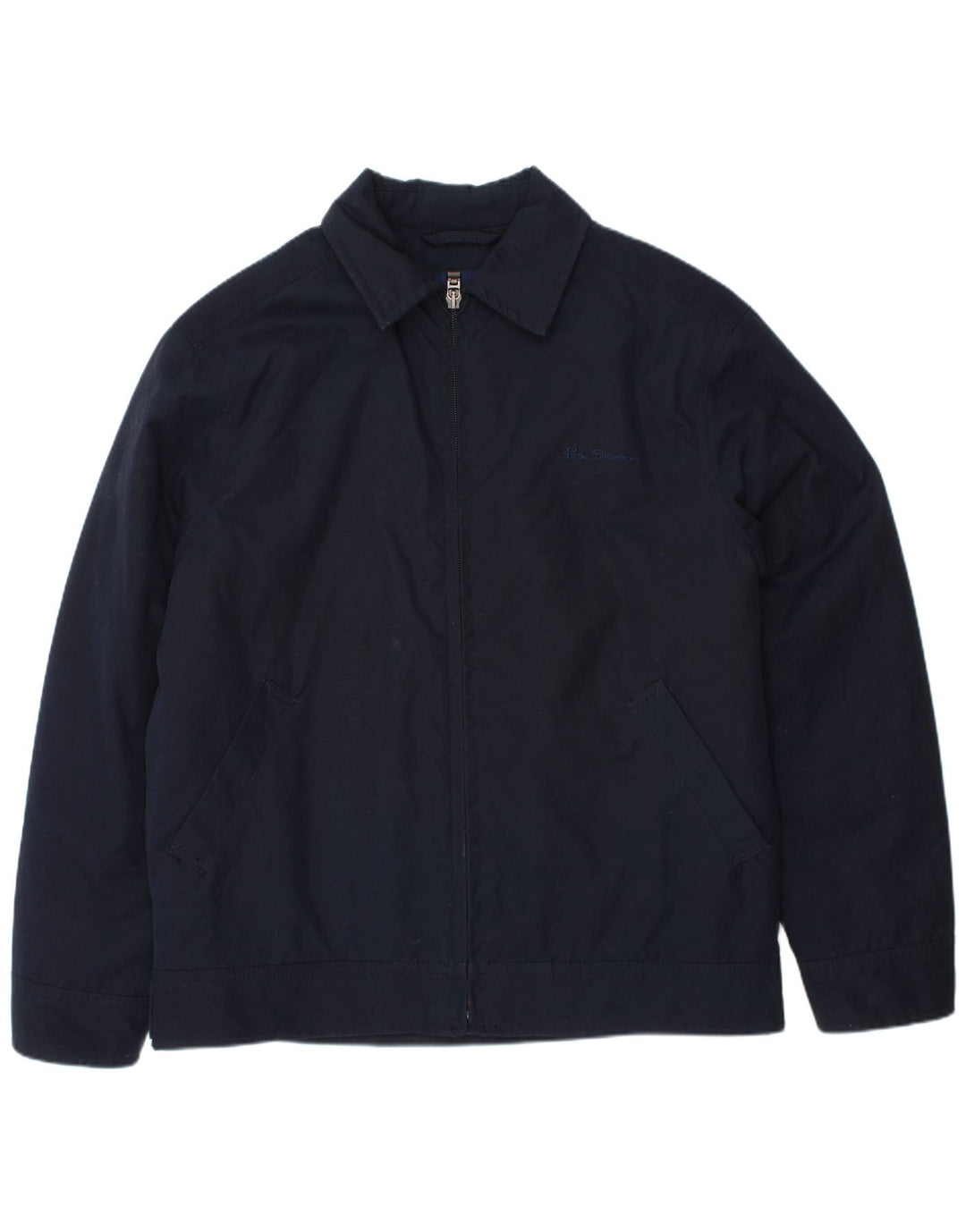 BEN SHERMAN Boys Bomber Jacket 10-11 Years Small  Navy Blue Cotton