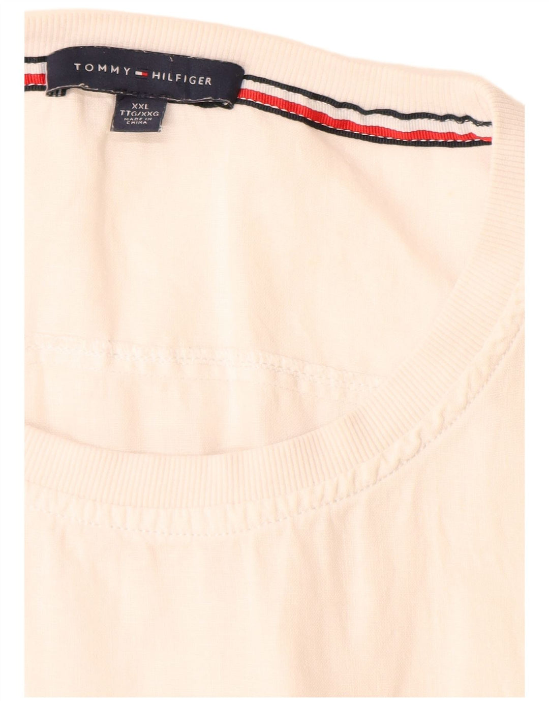 Tommy Hilfiger Dame Bluse Top UK 20 2XL Hvid Linned