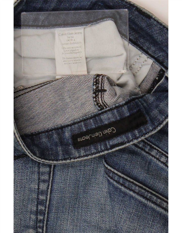 Calvin Klein Herre Slim Jeans W34 L34 Blå Bomuld