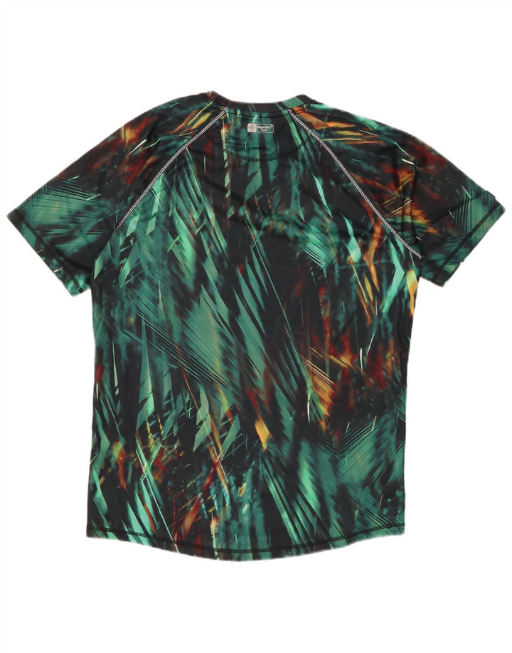 SUPERDRY Aktiv T-Shirt til mænd, mellemgrøn, geometrisk