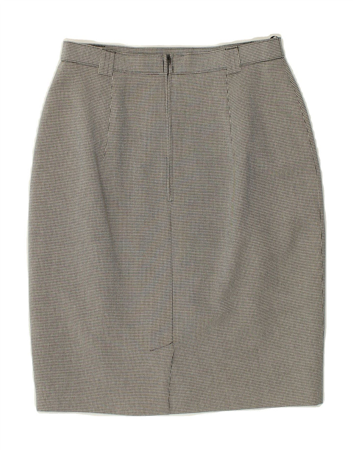 VINTAGE Womens Pencil Skirt UK 10 Small W26 Grey Check Polyester Vintage Vintage and Second-Hand Vintage from Messina Hembry 