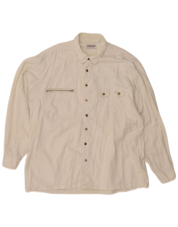 Berto Lucci Herre Denim Shirt XL Hvid Bomuld