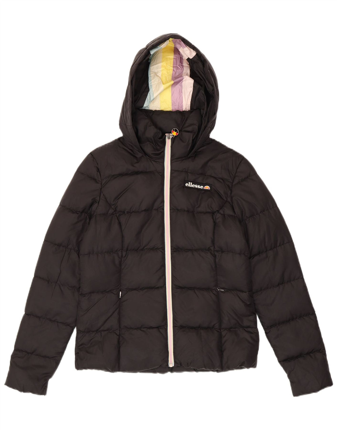 Ellesse Womens Heritage hættepolstret jakke UK 10 Small Black Nylon
