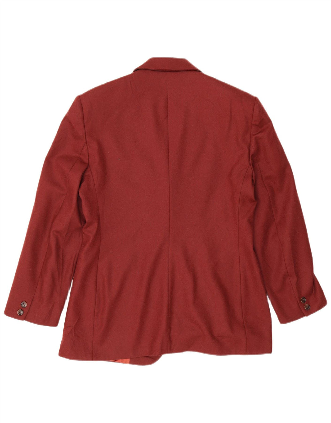 Benetton Dame Crop 2 Button Blazer Jacket IT 44 Medium Burgundy Wool