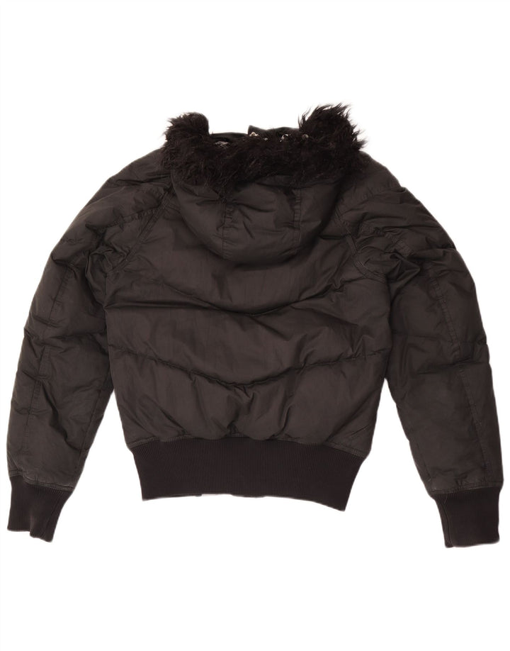 Nike Dame Hætte Oversized Polstret Jakke UK 8/10 Small Black Polyester