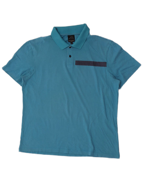 Armani Exchange Herre Polo Shirt Medium Blue