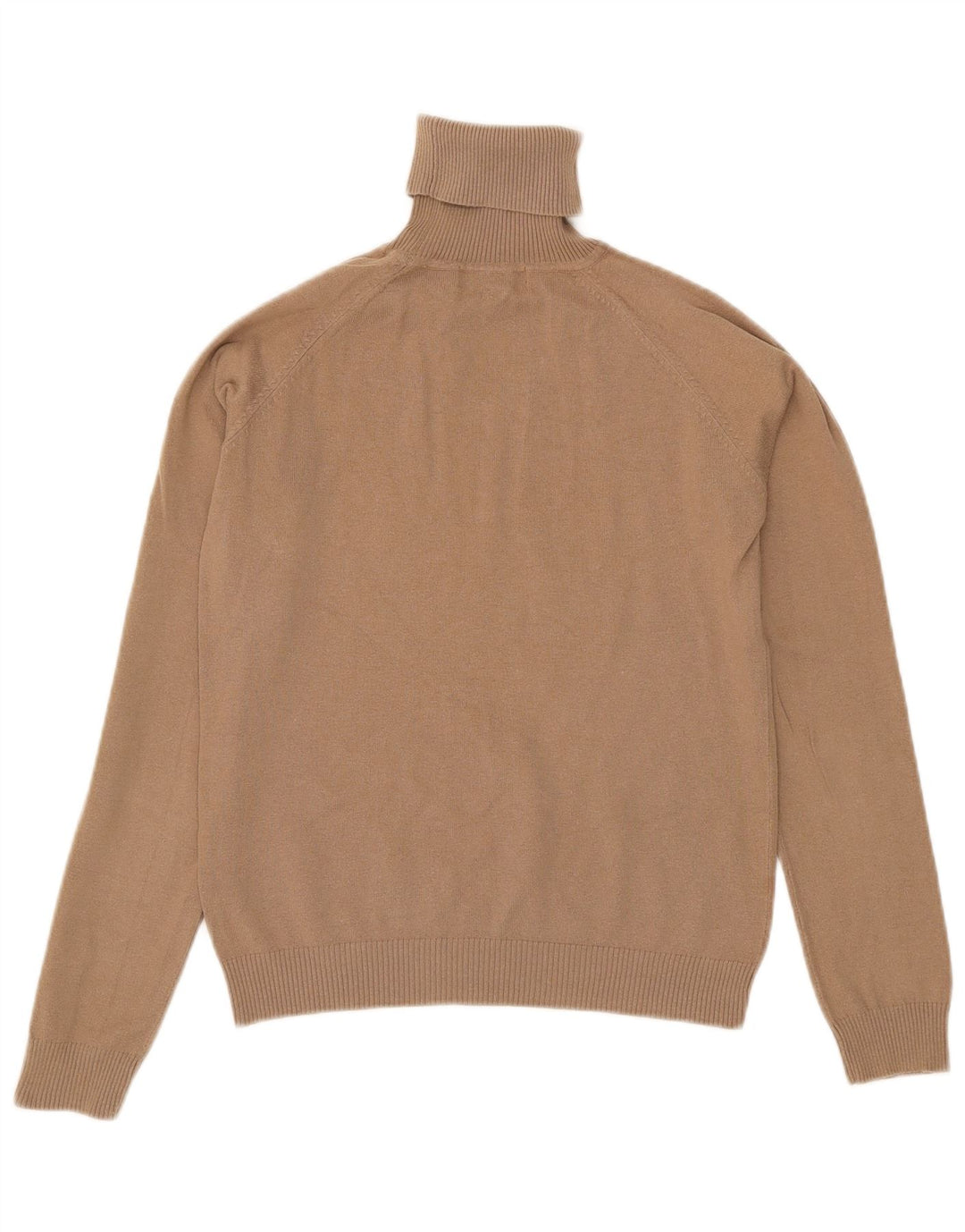 Zara Dame Rullehals Sweater UK 14 Stor Brun Bomuld