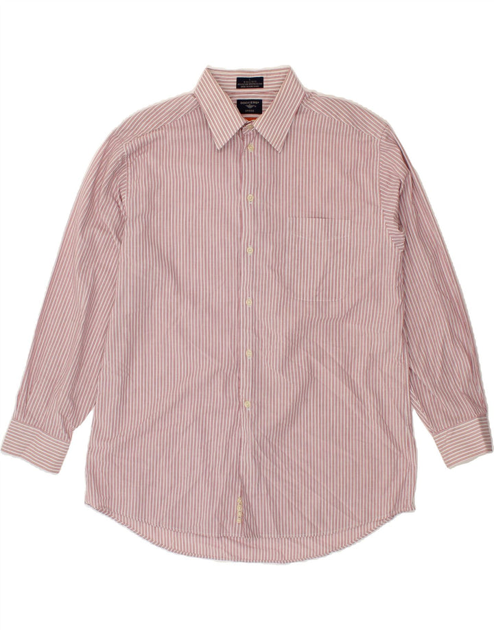 DOCKERS Mens Shirt Large Red Pinstripe Cotton Vintage Dockers and Second-Hand Dockers from Messina Hembry 