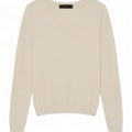 Zara Dame V-hals sweater UK 12 Medium Hvid Bomuld