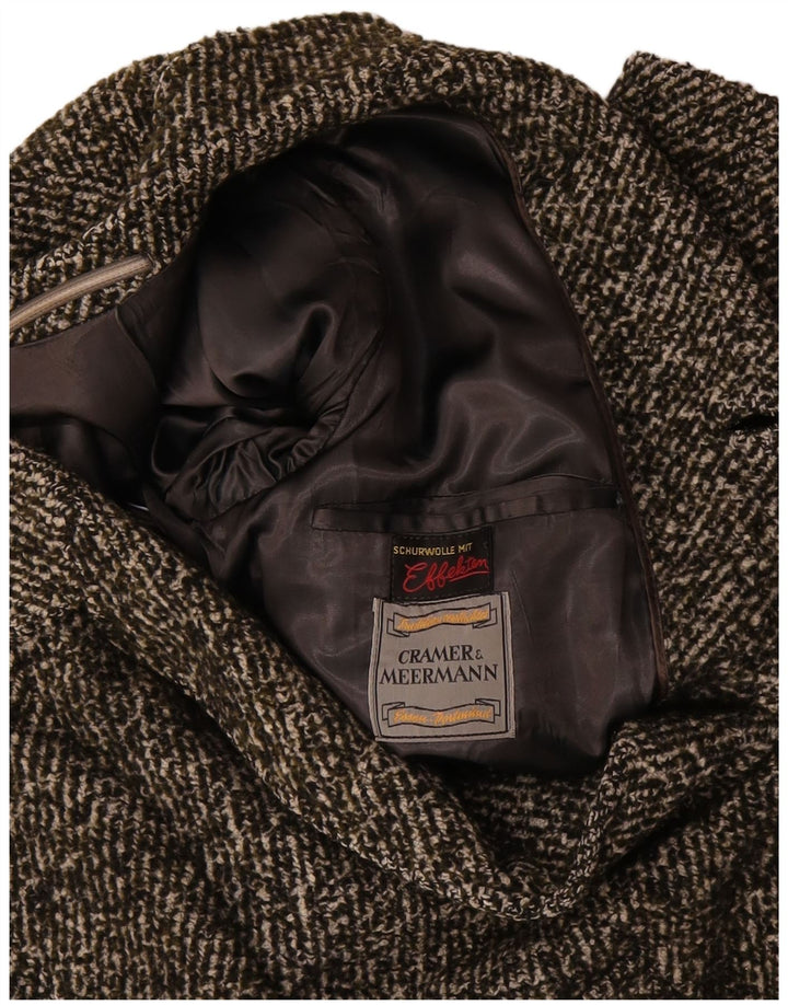 VINTAGE Overfrakke til mænd UK 38 Medium Khaki Flecked Wool