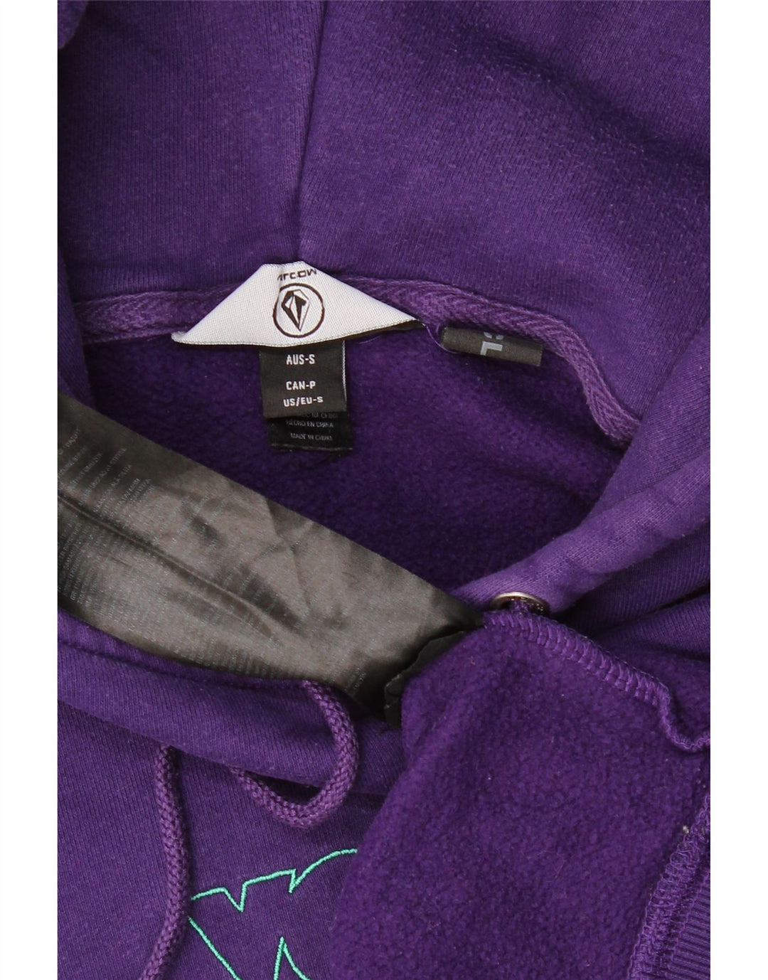 VOLCOM Grafisk Oversized Hoodie Jumper til kvinder UK 10 Lille Lilla