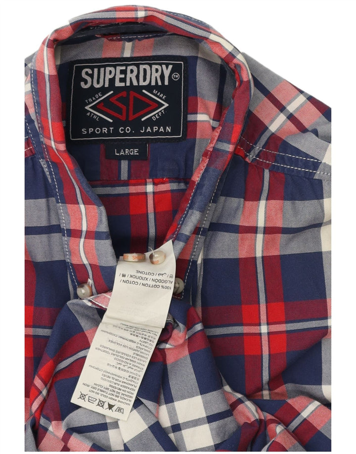 Superdry Herreskjorte Stor flerfarvet ternet bomuld