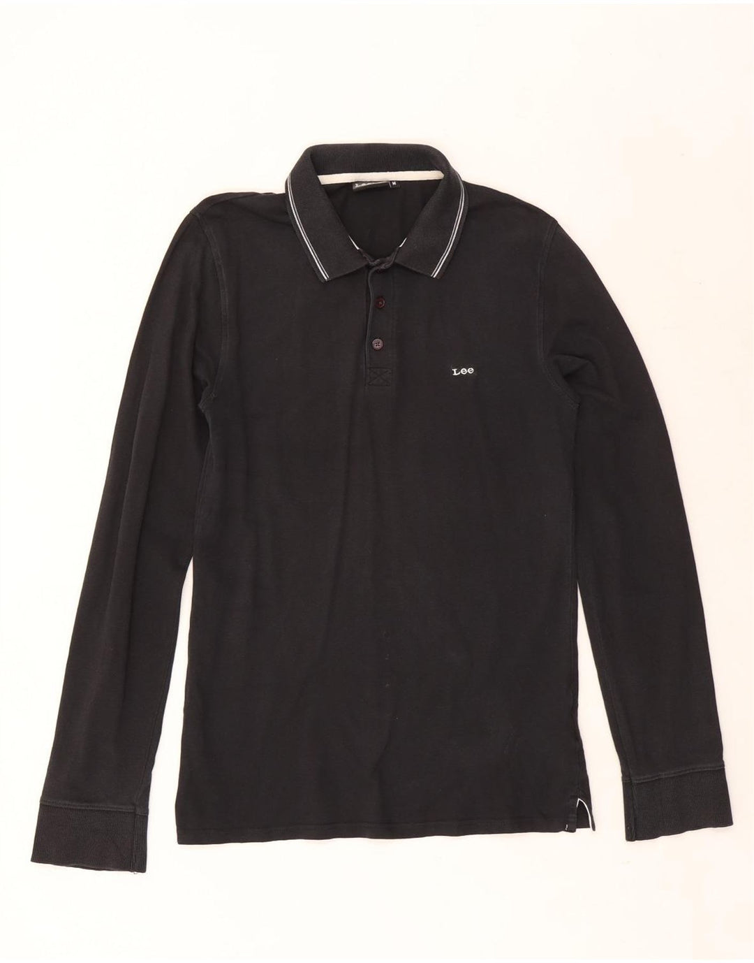 Lee Langærmet poloshirt til mænd Medium sort bomuld
