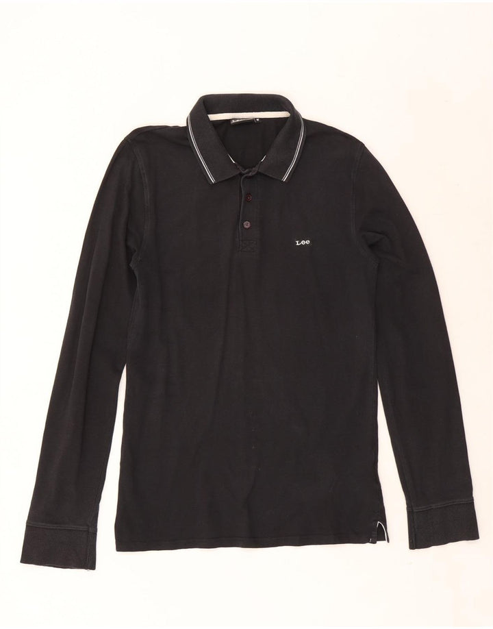 Lee Langærmet poloshirt til mænd Medium sort bomuld