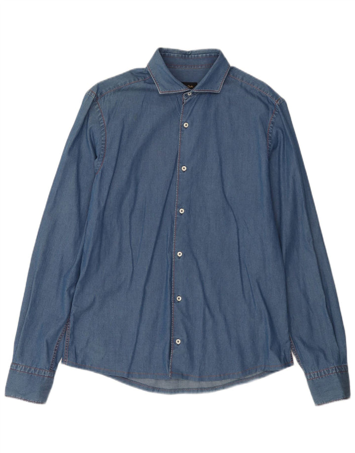 MASSIMO DUTTI Denimskjorte til mænd mellemblå