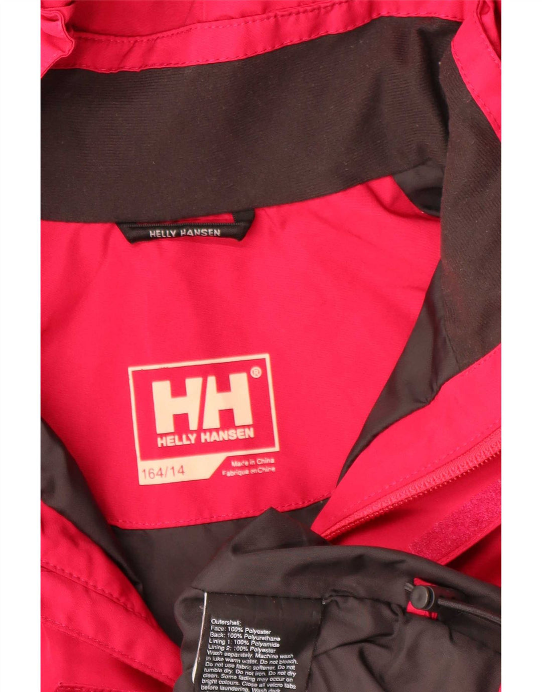 Helly Hansen Pige Hættejakke Windbreaker 13-14 År Rød Polyester