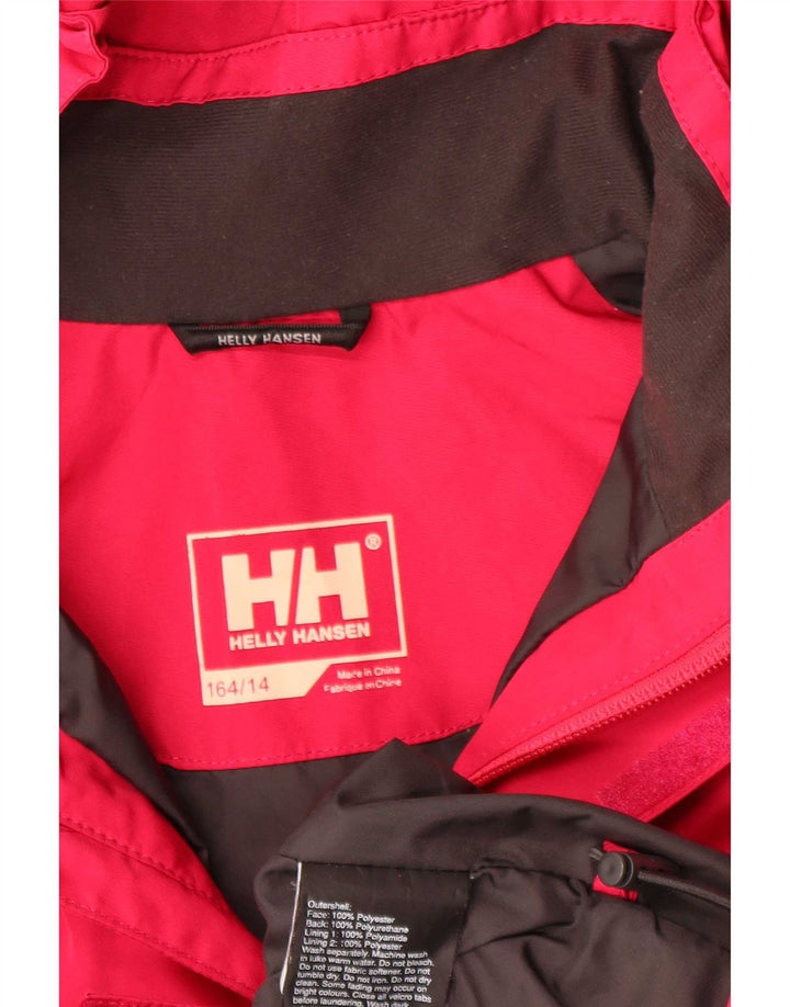 Helly Hansen Pige Hættejakke Windbreaker 13-14 År Rød Polyester