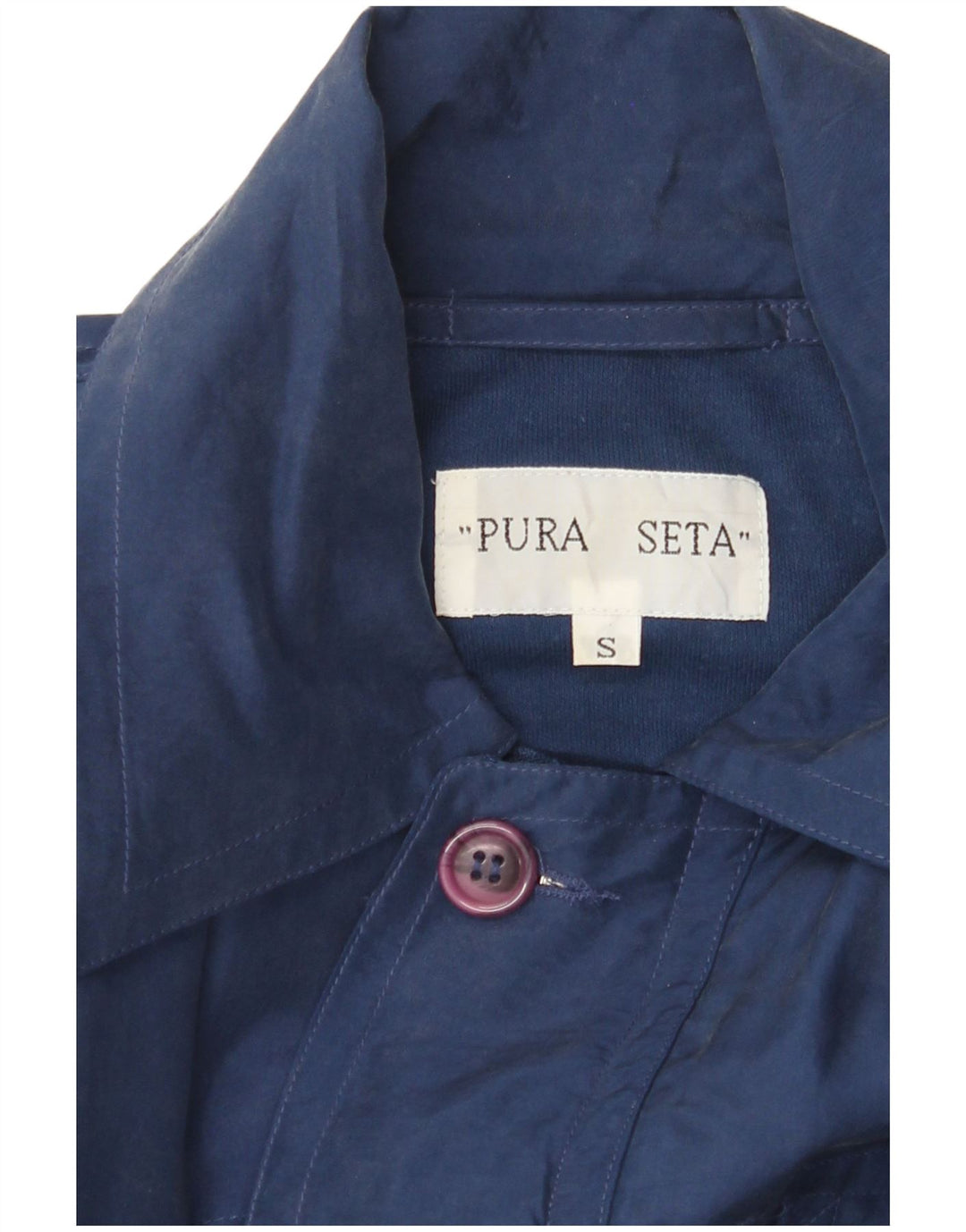 PURA SETA Herre Utility Jacket UK 36 Small Blue Silk
