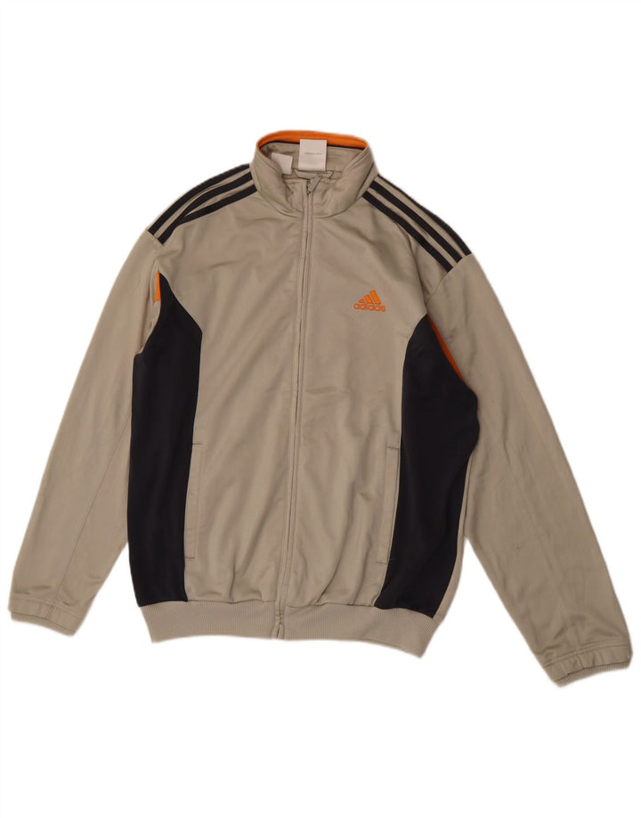Adidas drenge grafisk træningsdragt topjakke 15-16 år Beige Colourblock