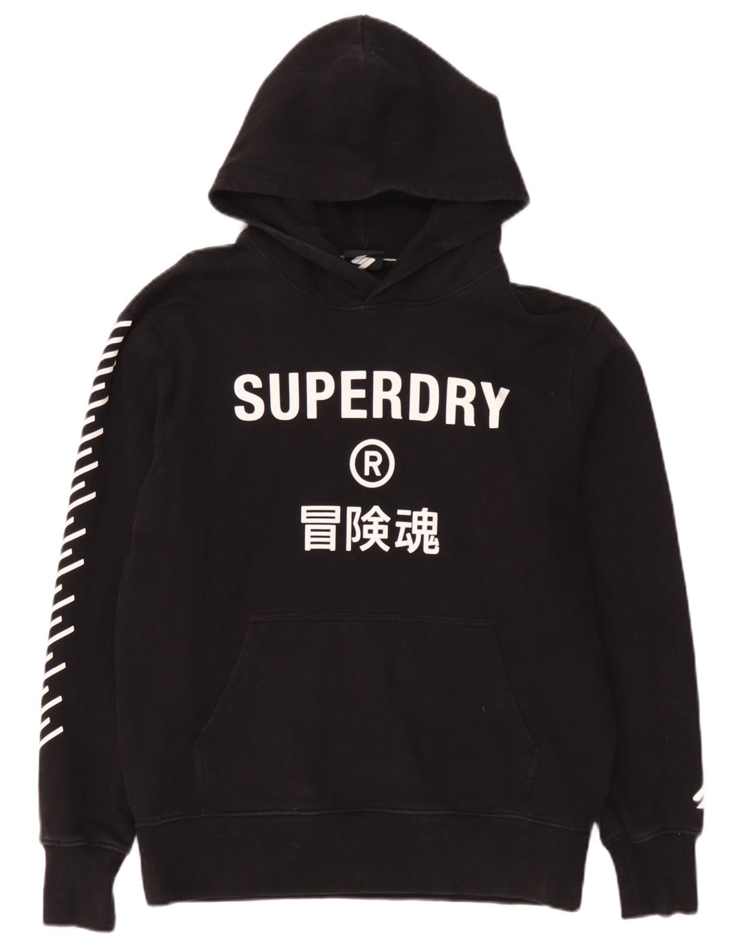 Superdry Grafisk hættetrøje til mænd, stor sort bomuld
