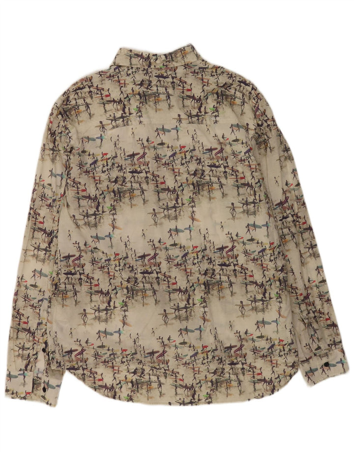 North Sails Herre abstrakt mønster skjorte XL Off White Bomuld