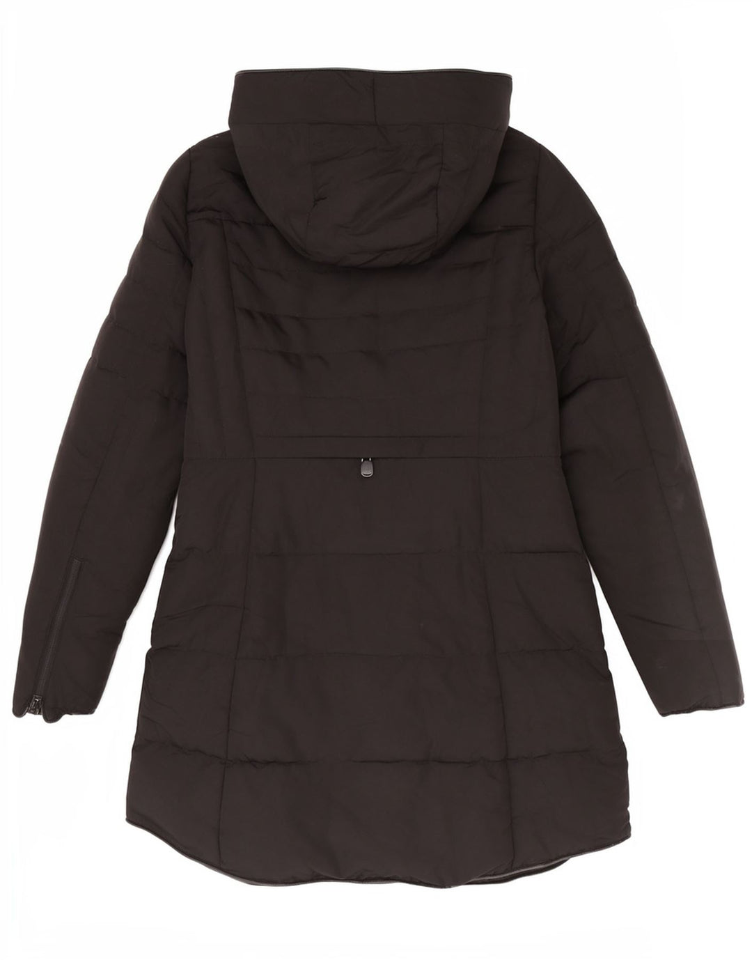 Zara Dame Hætte Polstret Frakke UK 14 Medium Sort