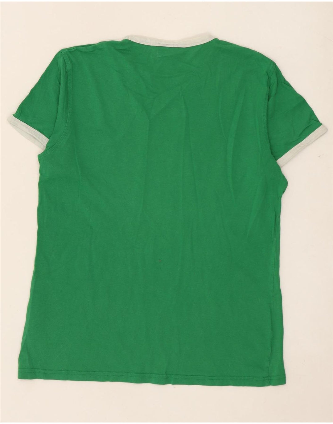 Schott Herre Grafisk T-Shirt Top Medium Grøn Bomuld