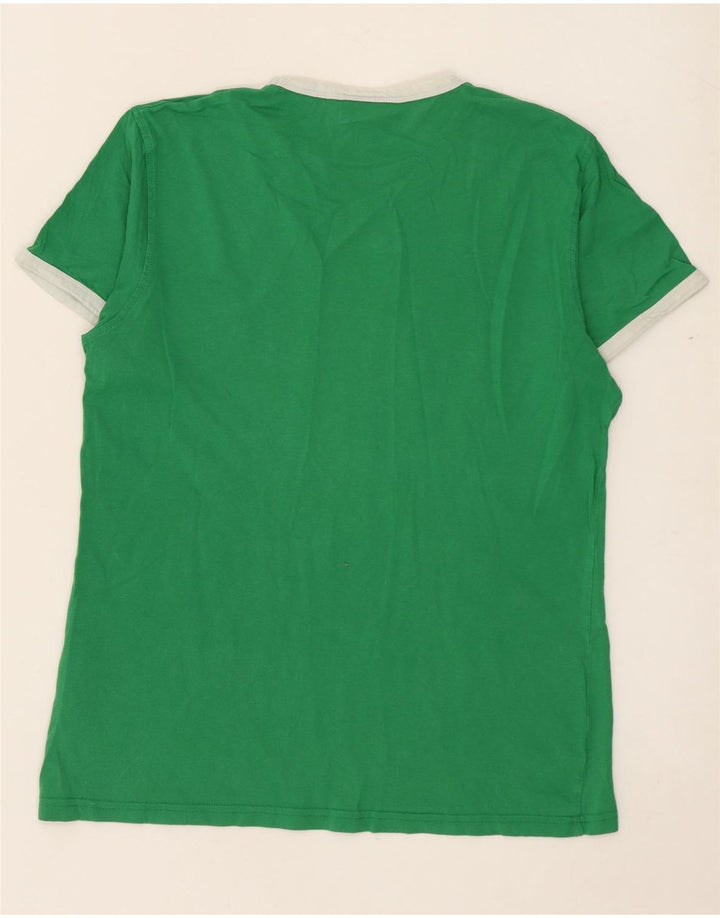 Schott Herre Grafisk T-Shirt Top Medium Grøn Bomuld