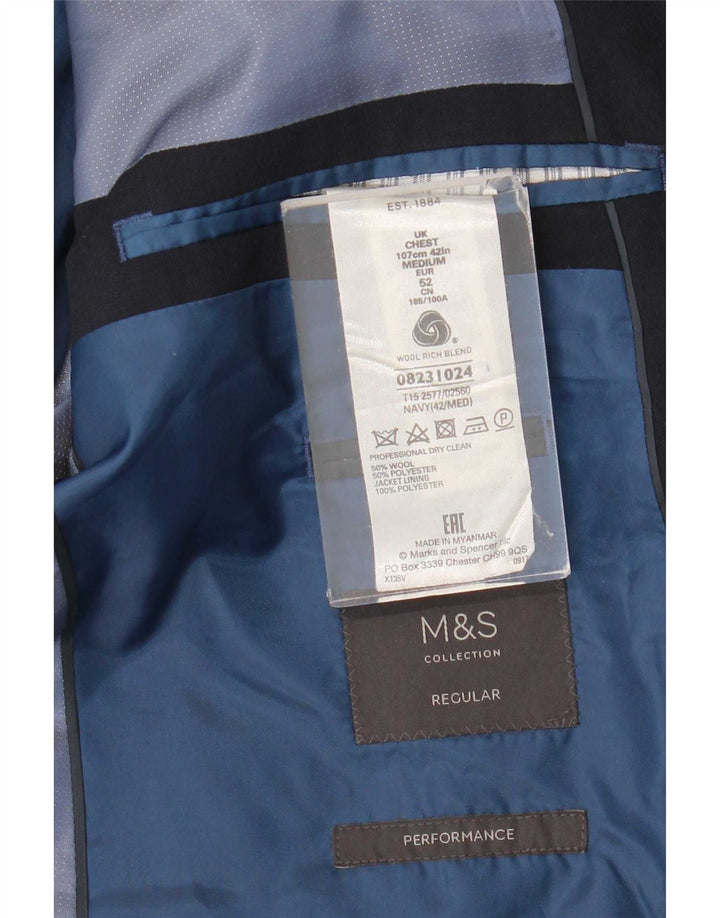 Marks & Spencer Herre 2-knaps blazerjakke UK 42 Large Navy Blue