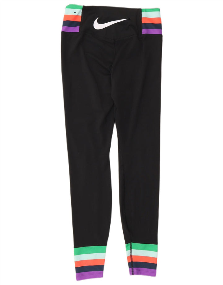 Nike Grafiske Leggings til kvinder UK 6 XS Sort Colourblock Polyester