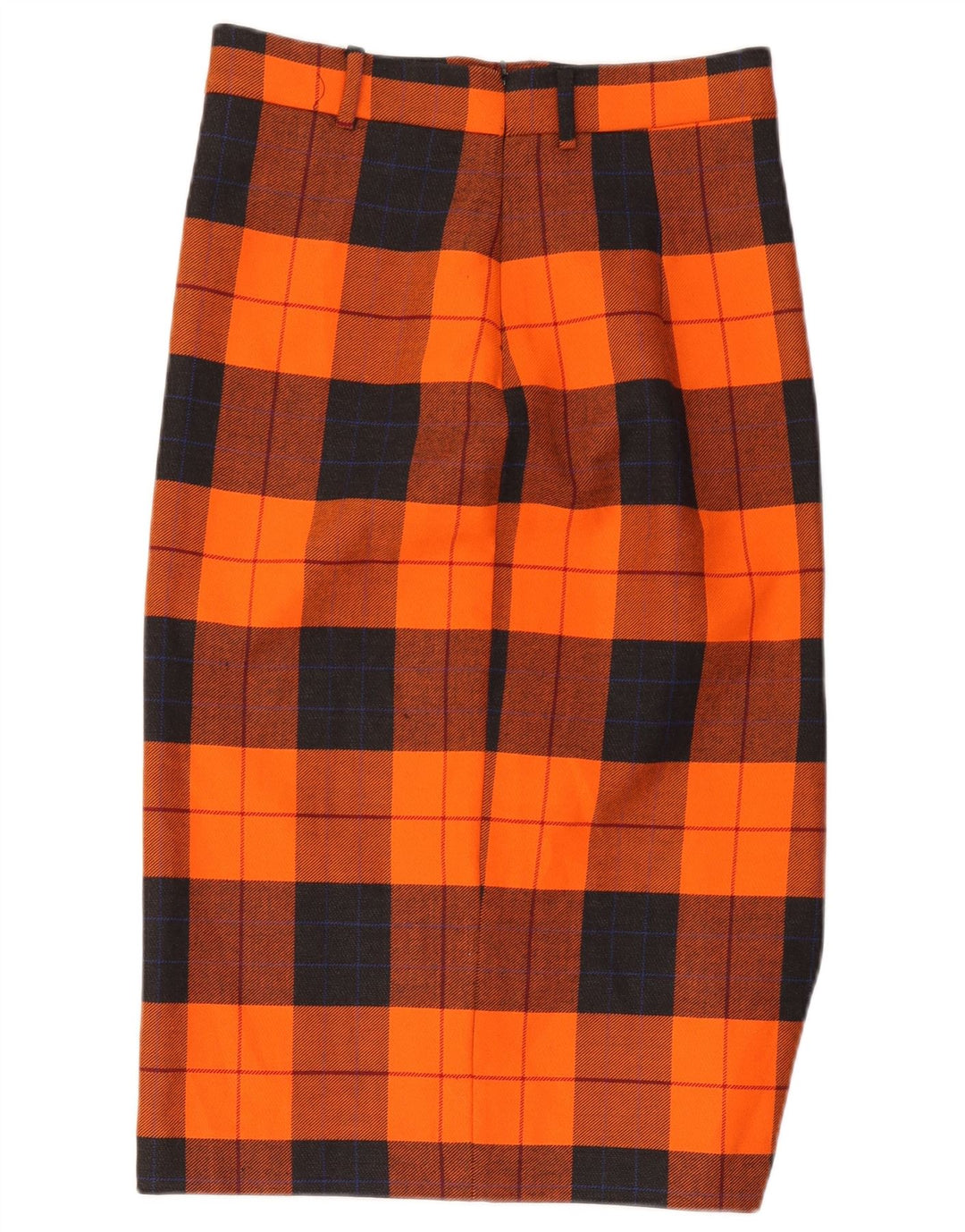 Vintage lige nederdel til kvinder W30 Medium Orange Plaid