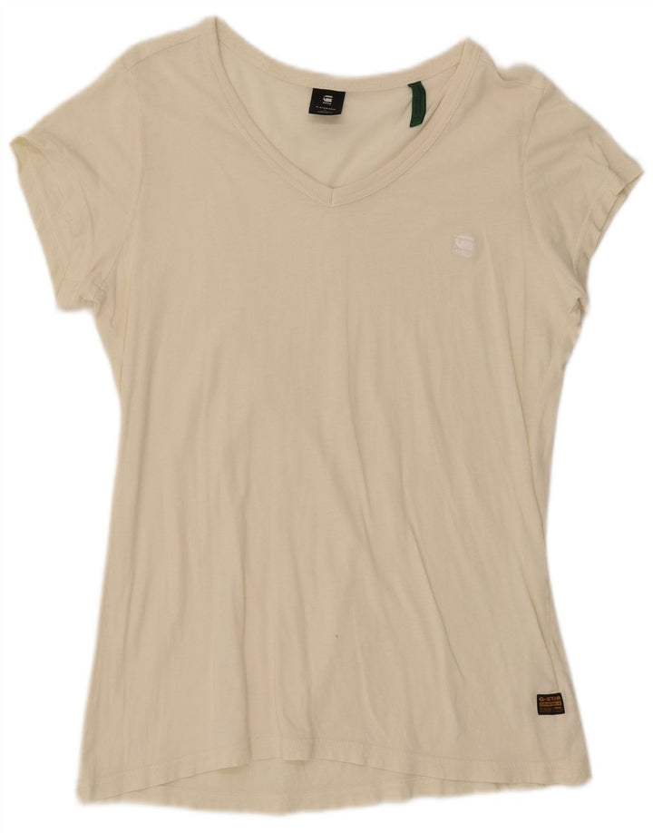G-STAR Womens T-Shirt Top UK 16 Large White Cotton