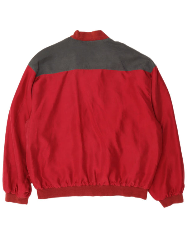 C&A Herre Loose Fit Bomber Jacket EU 48/50 Medium Red Argyle/Diamond Silke