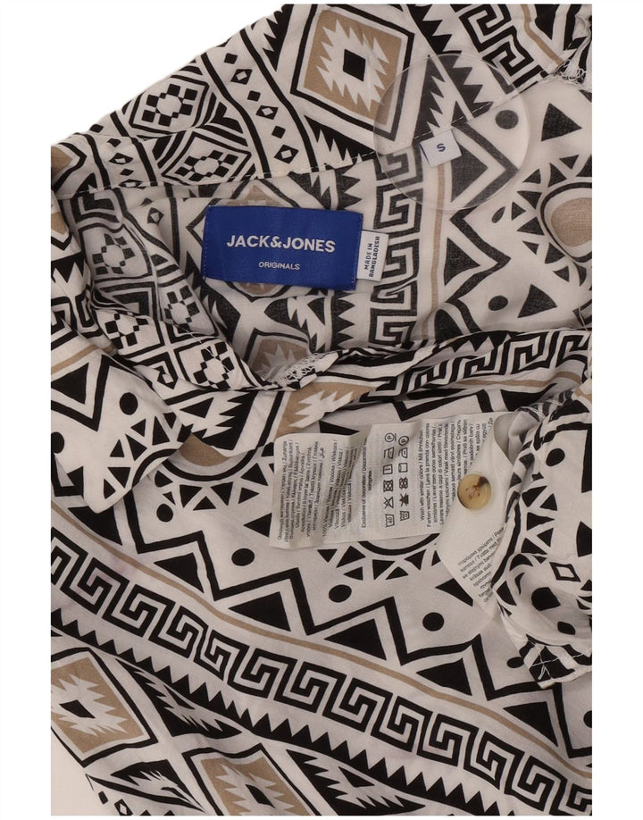 Jack & Jones kortærmet herreskjorte Lille hvid geometrisk viskose