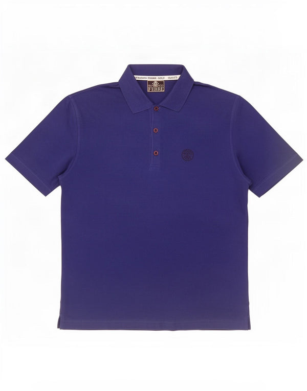 Gianfranco Ferre Herre Polo Shirt XL Blå Bomuld