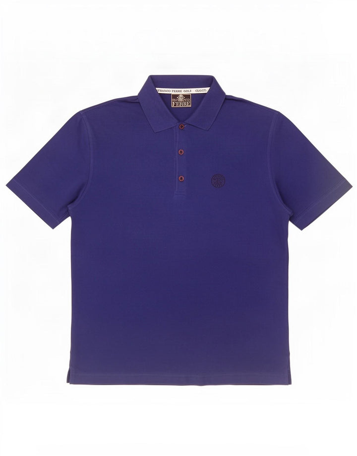 Gianfranco Ferre Herre Polo Shirt XL Blå Bomuld