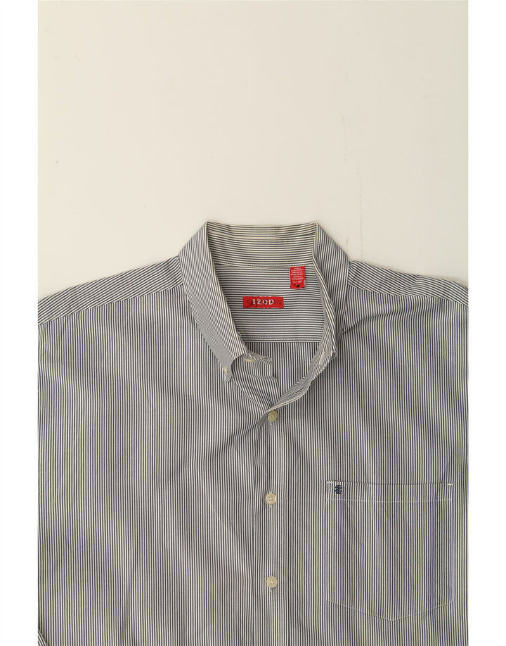 IZOD Mens Shirt XL Navy Blue Striped Cotton Vintage Izod and Second-Hand Izod from Messina Hembry 