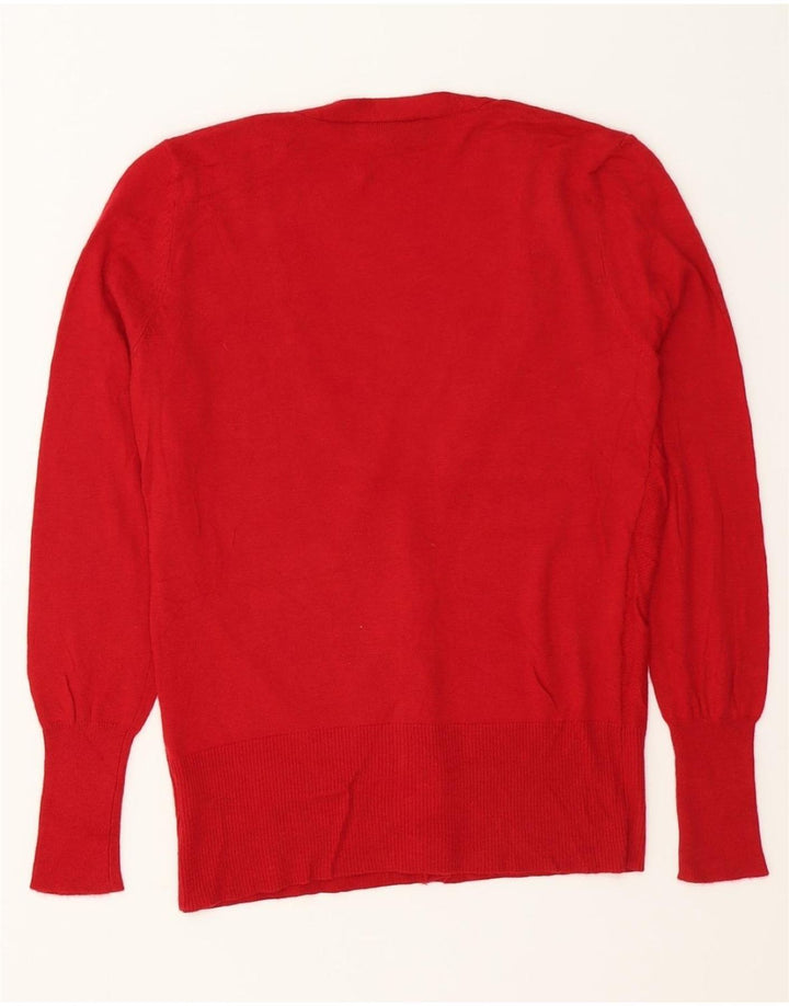 MOSSIMO Womens Cardigan Sweater UK 14 Medium Red Nylon Vintage Mossimo and Second-Hand Mossimo from Messina Hembry 