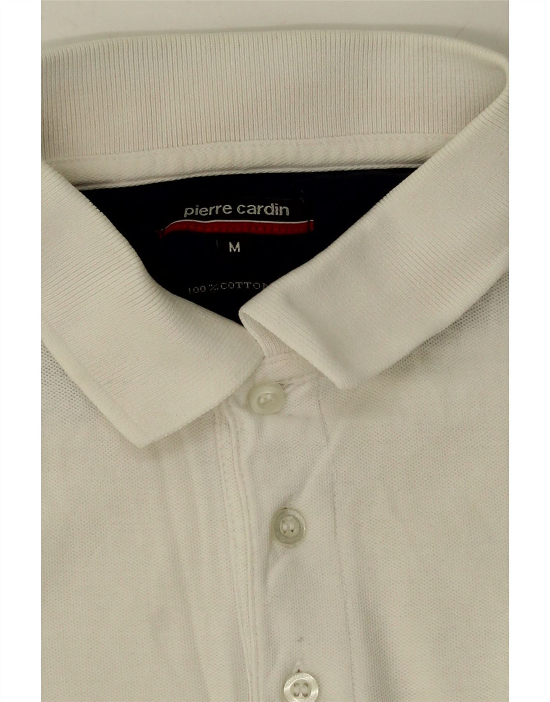PIERRE CARDIN Mens Polo Shirt Medium White Cotton Vintage Pierre Cardin and Second-Hand Pierre Cardin from Messina Hembry 