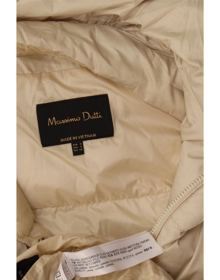 Massimo Dutti Dame Polstret Frakke UK 10 Small Off White Polyester