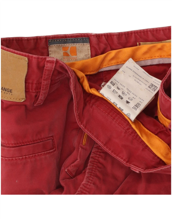 Hugo Boss Herre Chino Shorts W33 Medium Rød Bomuld