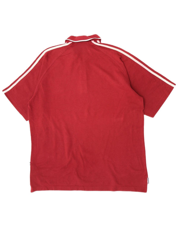 Adidas Polo skjorte til mænd UK 40/42 Medium Bourgogne bomuld