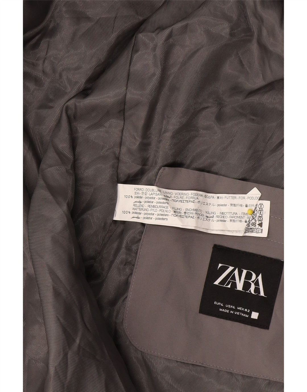 Zara Herre Gilet UK 40 Large Grå Polyester