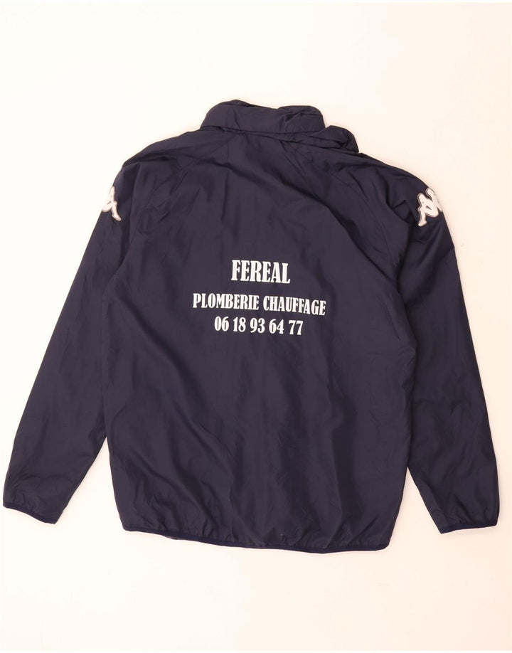 KAPPA Herre grafisk træningsdragt med hætte Topjakke Medium Navyblå Polyester