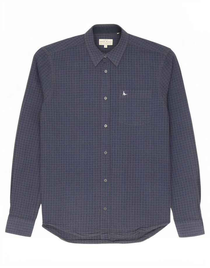 Jack Wills Herre Slim Fit skjorte Medium Navy Blue Gingham Cotton