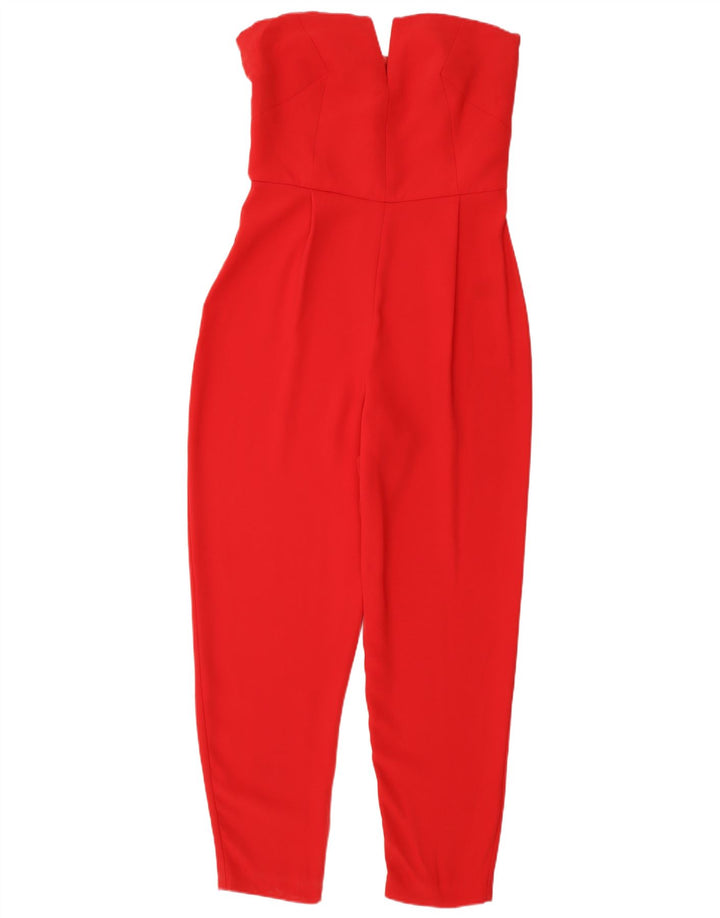 TOPSHOP Womens Strapless Jumpsuit UK 10 Small Red