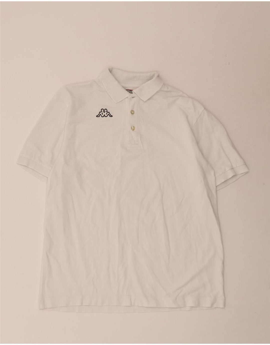 Kappa herre poloshirt XL hvid bomuld