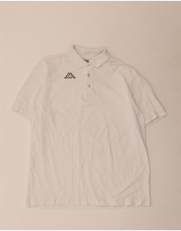 Kappa herre poloshirt XL hvid bomuld