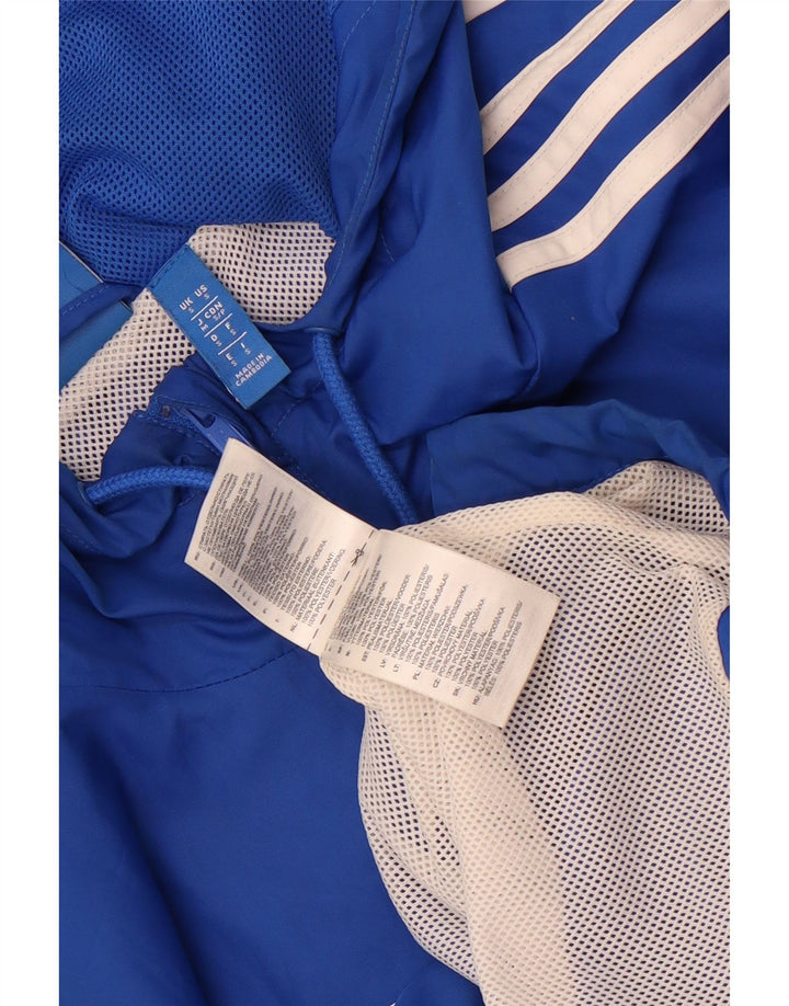 Adidas Træningsdragt med hætte til mænd, topjakke, lille blå farveblok polyester